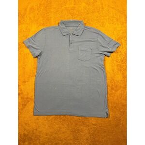MACK WELDON men's Blue Textured Polo Shirt‎ Short Sleeve Pocket Large
